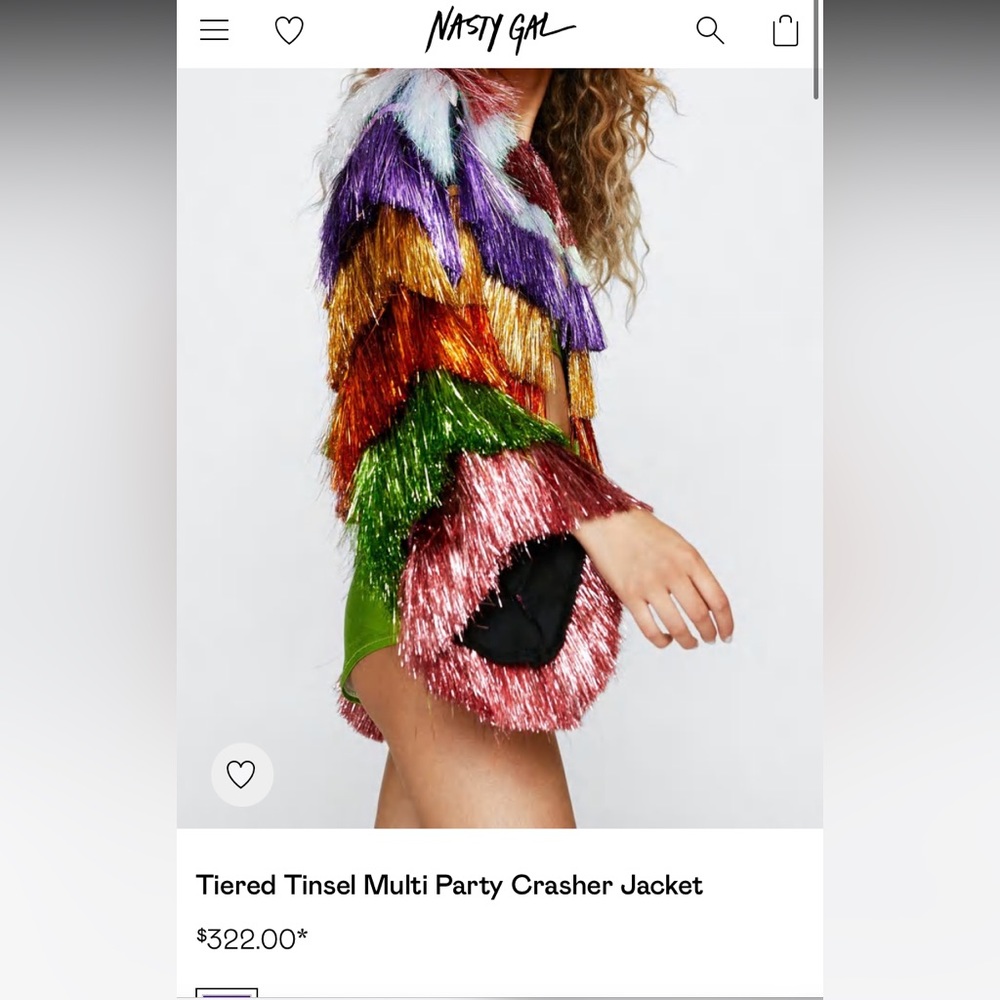 Nasty Gal sparkle fringe jacket